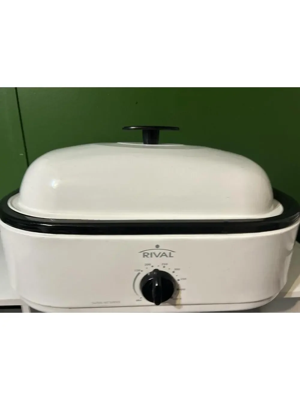 Rival White Electric Roaster Oven 16 Quart Adjustable Temp Tested Works